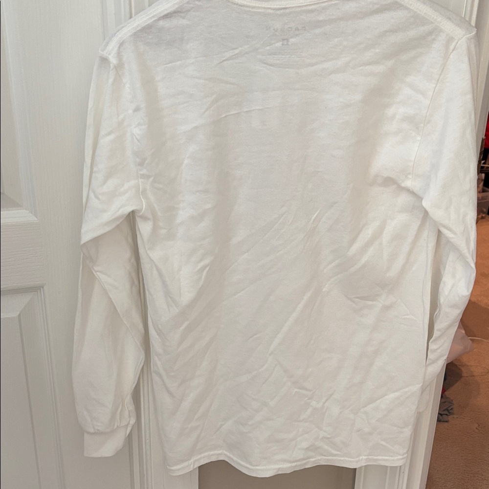 PacSun White Long Sleeve Tee with Multicolor Peace Design - Picture 7 of 8